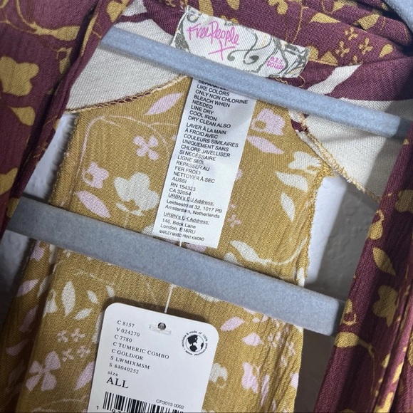 Free People Kimono Top Women One Size Open Front Duster Floral Marley Boho P - Picture 5 of 9